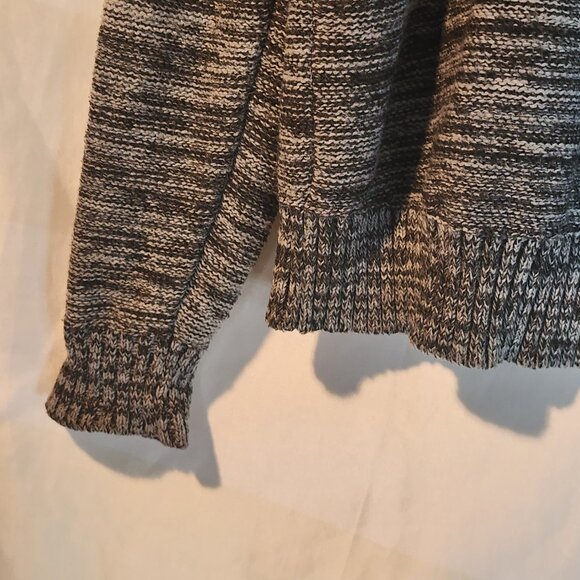 Rue21 Grey Black Heather Thick Woven Cable Knit Big Button Detail LS Cardigan L - Picture 12 of 16